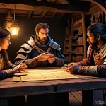 디아블로2 리셋 전략 - **A Diverse Group Preparing for the Ladder Reset**
    "A diverse group of three adventurers, a fema...