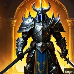 디아블로2 카오스 생츄어리 효율 - A detailed fantasy scene inside the Chaos Sanctuary from Diablo II, featuring a Paladin in gleaming ...