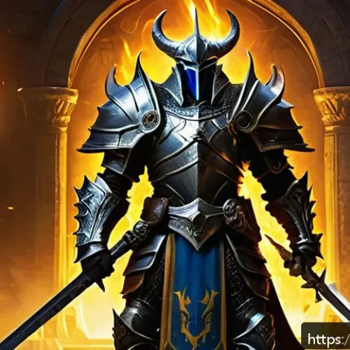 디아블로2 카오스 생츄어리 효율 - A detailed fantasy scene inside the Chaos Sanctuary from Diablo II, featuring a Paladin in gleaming ...